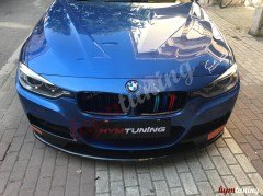 BMW F30 LİP 3 SERİSİ ÖN TAMPON EKİ, ABS PLASTİK, M TEKNİK UYUMLU 3 PARÇA, PİANO BLACK PARLAK SİYAH