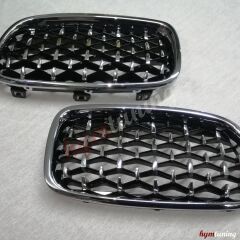 BMW F30 Kromlu Elmas Panjur, Krom Çerçeve, F30 Diamond Panjur