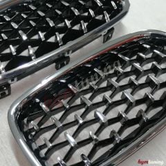 BMW F30 Kromlu Elmas Panjur, Krom Çerçeve, F30 Diamond Panjur