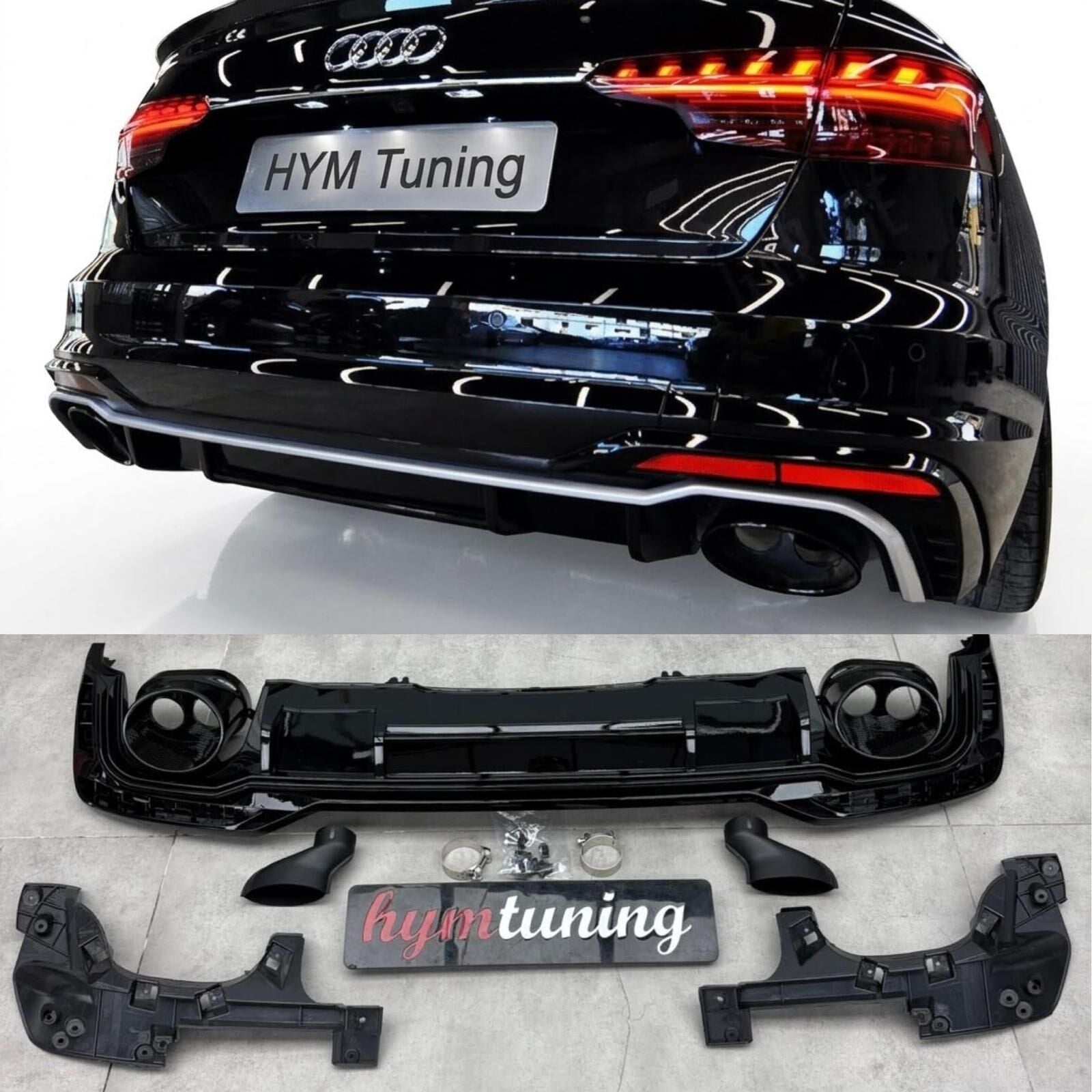 AUDI A4 B9.5 RS4 DİFÜZÖR NORMAL TAMPON UYUMLU DİFÜZÖR EGZOZ SET