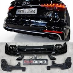 AUDI A4 B9.5 RS4 DİFÜZÖR NORMAL TAMPON UYUMLU DİFÜZÖR EGZOZ SET