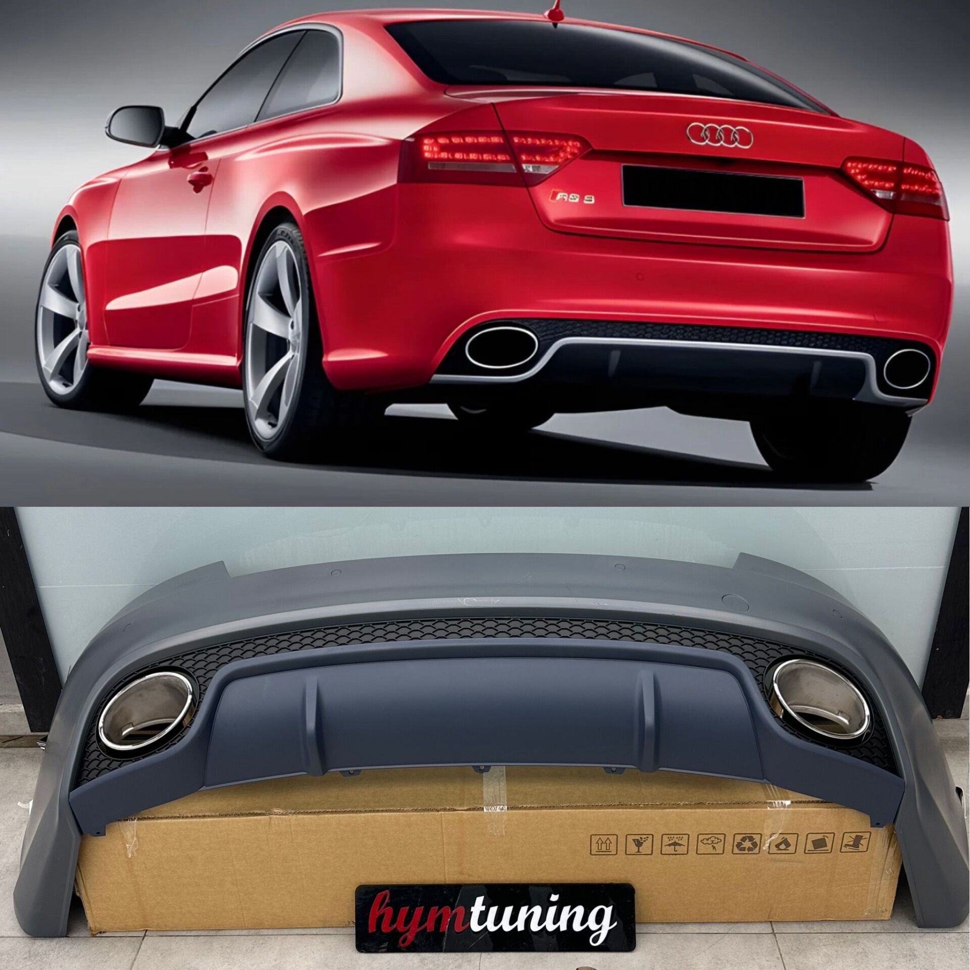 AUDİ A5 8T RS5 ARKA TAMPON SETİ 2KAPI UYUMLU  2012-2015 COUPE BOYASIZ