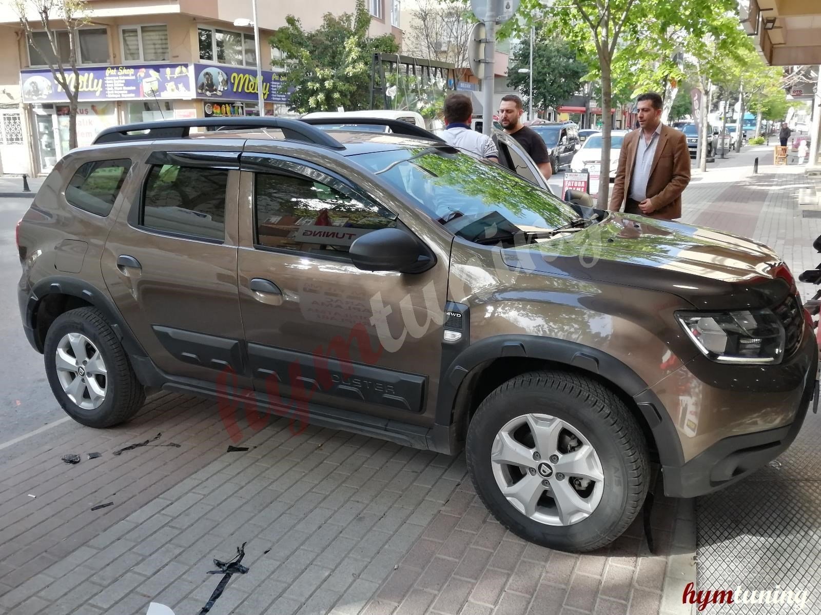 2018 Duster Dodik Set - 12 Parça Kapı ve Çamurluk Set, Mat Siyah Desenli Damalı Model