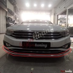 VW Passat B8.5 Krom Ön Tampon Çıtası 3 Parça, Paslanmaz Çelik, 2018 2019 2020 2021