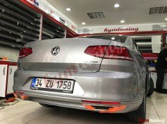 VW Passat B8 Arka Tampon Çıtası, 3 Parça Krom Paslanmaz Çelik 2015 2021