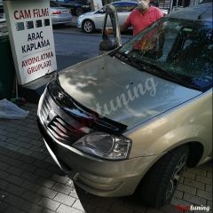 Dacia Logan 1 Kaput Rüzgarlığı, Piano Black, Kolay Montaj 04-12