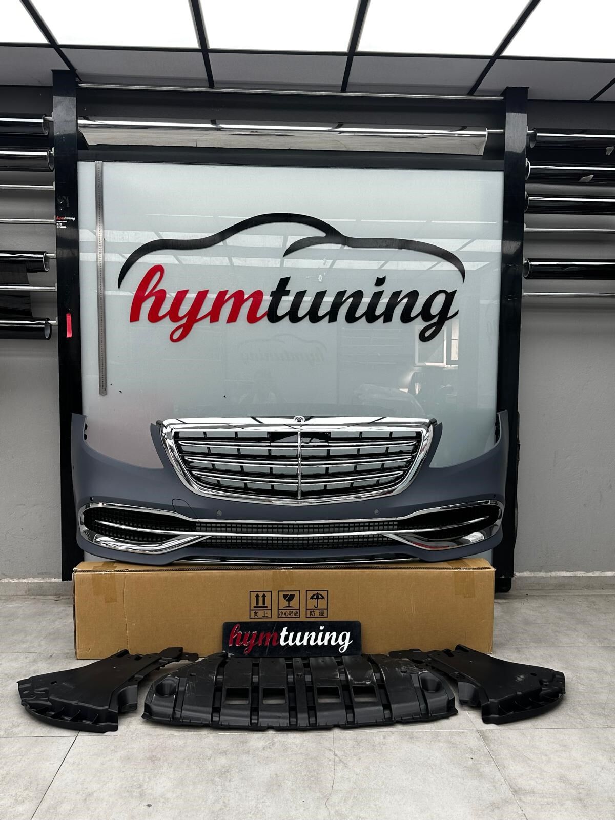 Mercedes W222 S Serisi Maybach ön tampon panjur seti 2013-2020 uyumlu boyasız