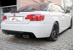 BMW E92 Difüzör M Teknik Uyumlu Sağ Sol Tekli Çıkış, ABS Plastik Parlak Siyah