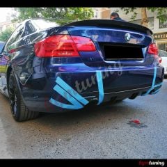 BMW E92 Difüzör M Teknik Uyumlu Sağ Sol Tekli Çıkış, ABS Plastik Parlak Siyah