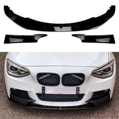 BMW 1 SERİSİ F20 ÖN LİP + FLAP SETİ  İTHAL ÜRÜN ABS PLASTİK 2011 2012 2013 2014 Uyumlu,4 Parça