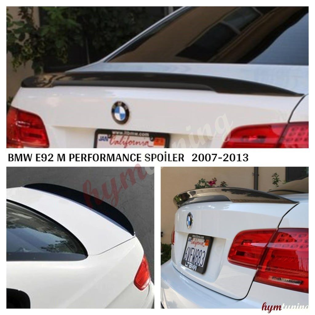 BMW 3 Serisi E92 Performans Spoyler, Fiber, Parlak Siyah Boyalı