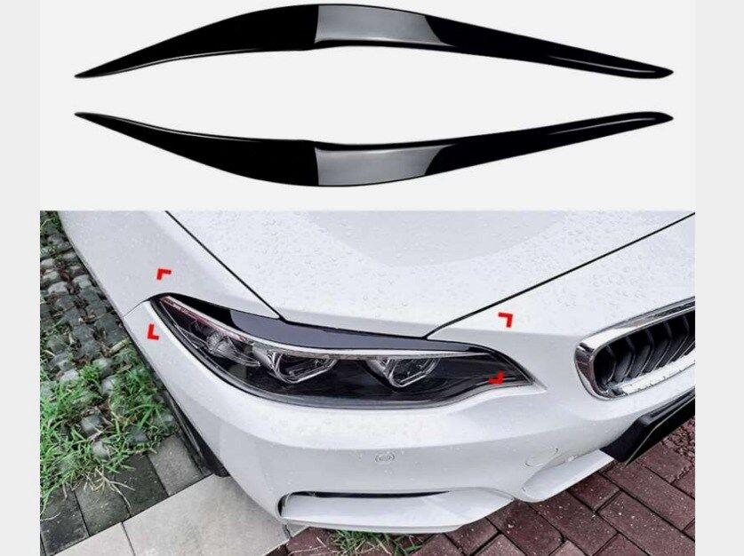 BMW 2 SERİSİ F22 FAR KAŞI 2014 2020 FAR ÜSTÜ ÇITA PARLAK SİYAH