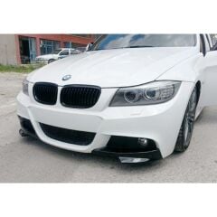 BMW E90 LCI Tampon Ön Flap M Technic St.Parlak Siyah Set, 2008 2011