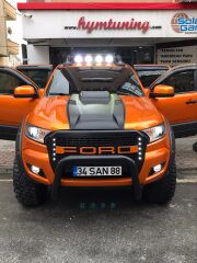 Ford Ranger 2015-2017 Kaput Üstü Şişirme, ABS Plastik Mat Siyah