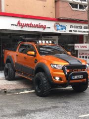 Ford Ranger 2015-2017 Kaput Üstü Şişirme, ABS Plastik Mat Siyah