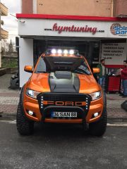 Ford Ranger 2015-2017 Kaput Üstü Şişirme, ABS Plastik Mat Siyah