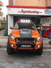 Ford Ranger 2015-2017 Kaput Üstü Şişirme, ABS Plastik Mat Siyah