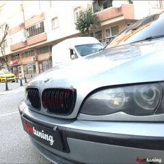 BMW 3 SERİSİ E46 LCİ SEDAN M3 BÖBREK 2002 2003 2004 2005 UYUMLU E46 PANJUR PARLAK SİYAH