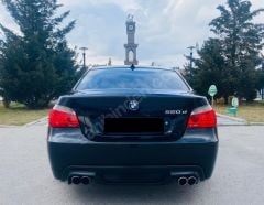 BMW 5 Serisi E60 M5 Difüzör Telli Model, Sağ Sol Çift Çıkışlı ABS Plastik, Piano Black Parlak Siyah