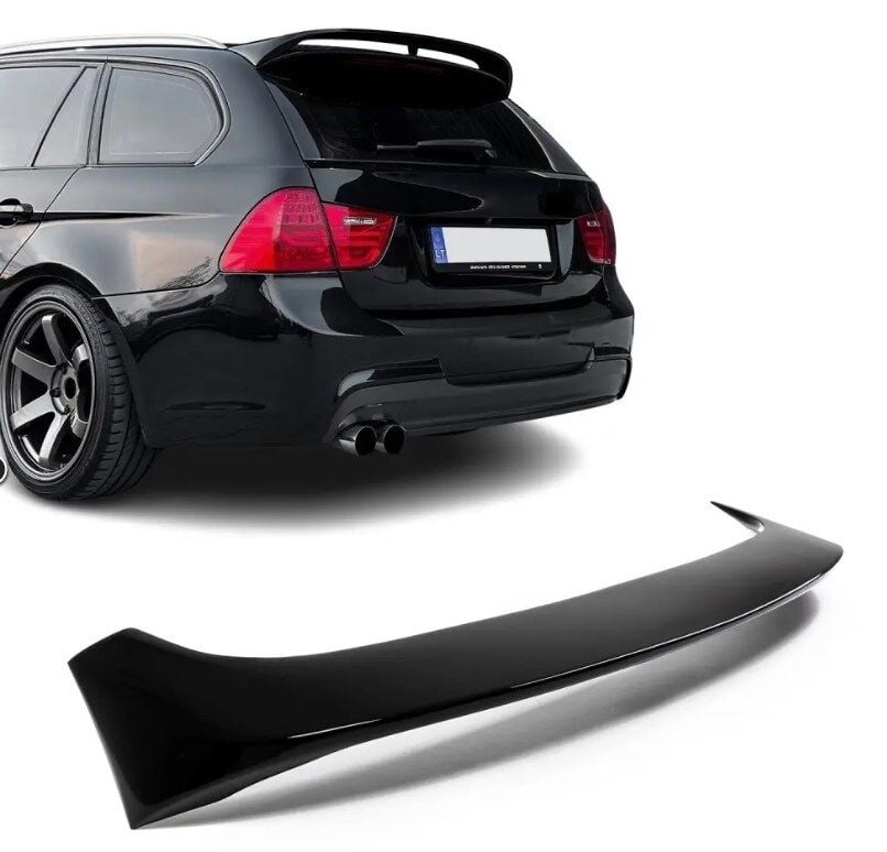 BMW E91 Touring spoiler F-PERFORMANCE Tavan Spoyleri 2005 - 2012 için  parlak siyah boyalı