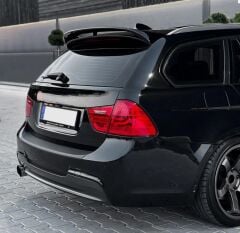 BMW E91 Touring spoiler F-PERFORMANCE Tavan Spoyleri 2005 - 2012 için  parlak siyah boyalı