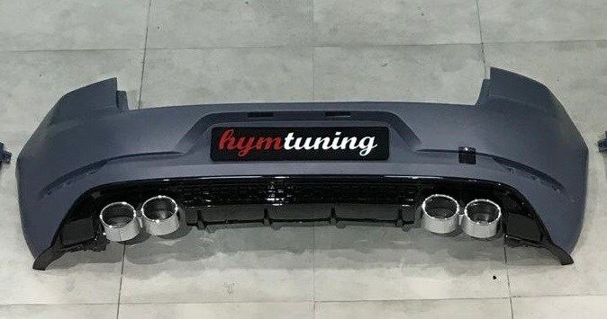 Volkswagen Golf 7 ve 7.5 uyumlu R Arka Tampon + Difüzör 4 Egzoz Sağ + Sol 2013 - 2021