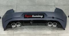 Volkswagen Golf 7 ve 7.5 uyumlu R Arka Tampon + Difüzör 4 Egzoz Sağ + Sol 2013 - 2021
