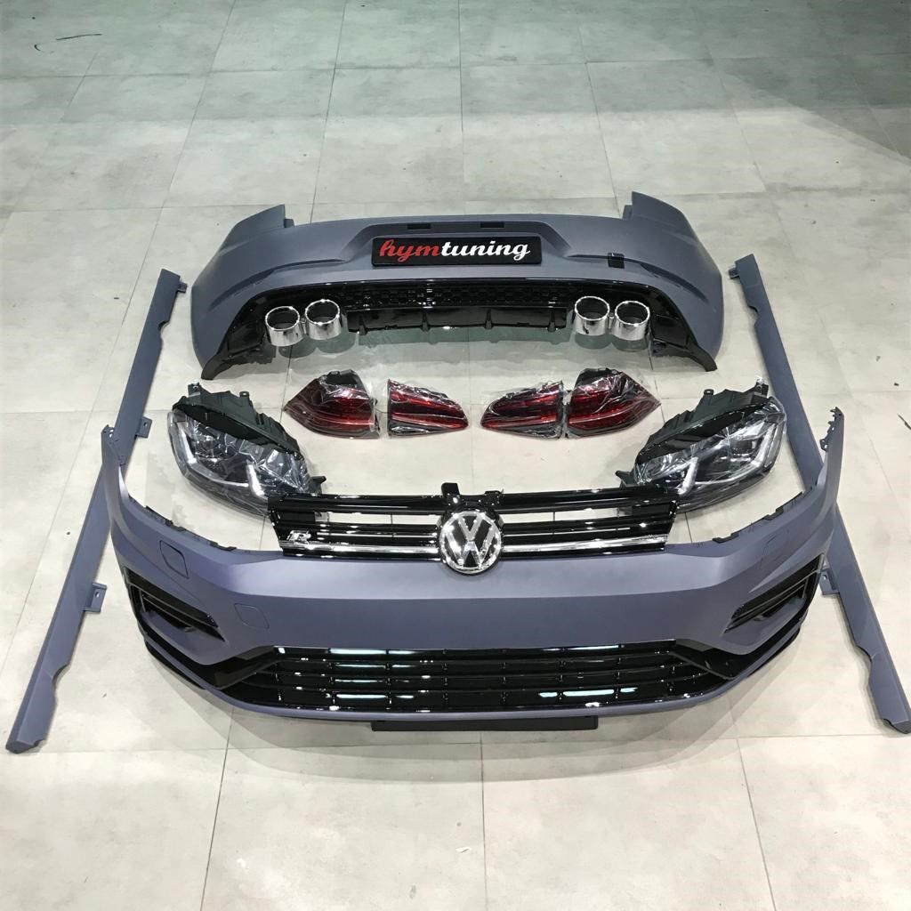 GOLF 7 7.5 R LİNE DÖNÜŞÜM BODYKİT ÖN TAMPON ARKA TAMPON MARŞPİYEL FAR STOP SET