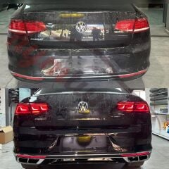 VW PASSAT B8 UYUMLU B8.5 ARKA TAMPON RLİNE DİFÜZÖR ELEGANCE STOP DÖNÜŞÜM SETİ 