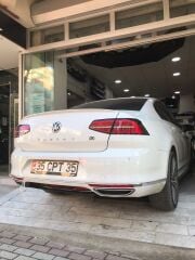 VW Passat B8 highline R-Line Arka Difüzör Tampon Eki 3 parça kromlu full set 2015- 2018