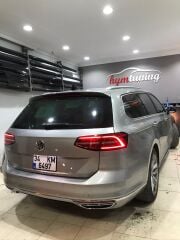 VW Passat B8 highline R-Line Arka Difüzör Tampon Eki 3 parça kromlu full set 2015- 2018
