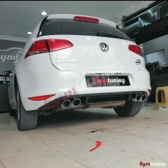 Volkswagen Golf 7 R Difüzör 2013 - 2017 normal tampon uyumlu Parlak Siyah, ABS Plastik
