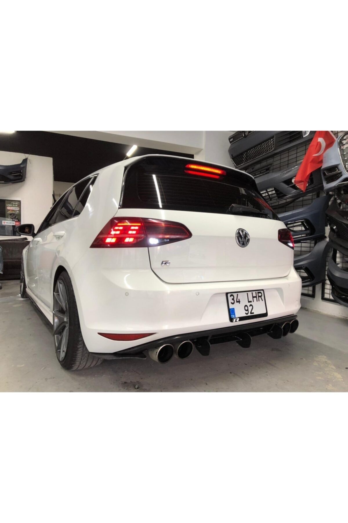 Vw Golf 7 R Tampon uyumlu Arka Flap 6 Parça Plastik boyasız ham Siyah Renk