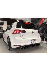 Vw Golf 7 R Tampon uyumlu Arka Flap 6 Parça Plastik boyasız ham Siyah Renk