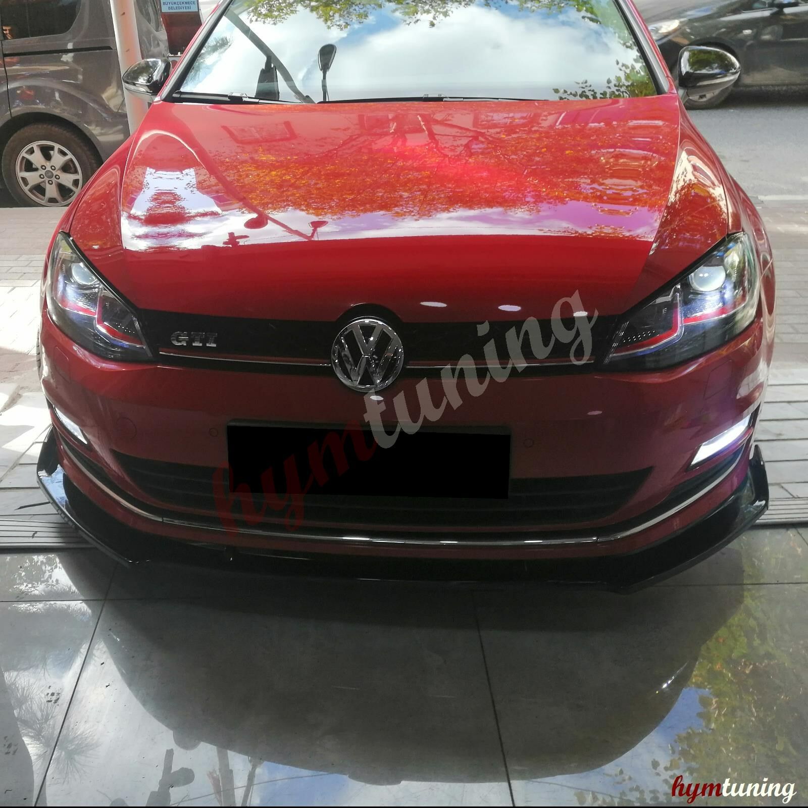VW Golf 7.5 3 Parça Ön Lip Parlak Siyah, Kulaklı Voltex, Yerli