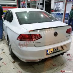 Volkswagen Passat B8 Arka Tampon Altı Difüzör Parlak Siyah, İthal, ABS Plastik, 2015 2018 UYUMLU