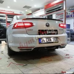Volkswagen Passat B8 Arka Tampon Altı Difüzör Parlak Siyah, İthal, ABS Plastik, 2015 2018 UYUMLU