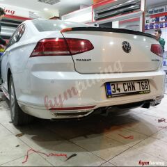 Volkswagen Passat B8 Arka Tampon Altı Difüzör Parlak Siyah, İthal, ABS Plastik, 2015 2018 UYUMLU