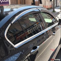 Volkswagen Passat B8 Cam Rüzgarlığı, Kromlu, Sunplex, Krom Çıtalı Ön Arka Sağ Sol Kapı Rüzgarlığı