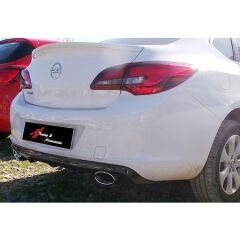 Opel Astra J SD Difüzör OPC Line, Piano Black ABS Krom Egzoz Uçlu, 2012 2018 Parlak Siyah Arka Ek
