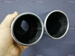 Yuvarlak Düz Ağız 80mm Çift Çıkış Egzoz Ucu, Paslanmaz Krom