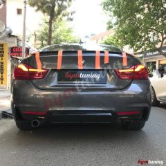 BMW 4 Serisi F36 Grand Coupe 4 Kapı Sedan Spoyler Parlak Siyah, ABS Sert Plastik Arka Bagaj Spoiler