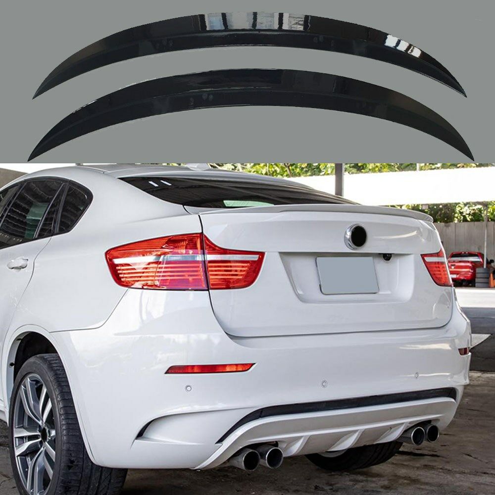 BMW X6 E71 Spoyler, Bagaj Üstü Spoiler Piano Black 2008 2015 Uyum, Parlak Siyah Boyalı ABS Plastik