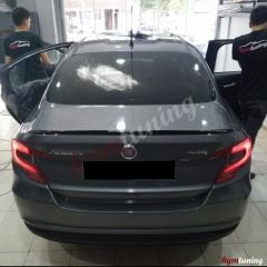 Fiat Egea Sedan Yarasa Spoiler Parlak Siyah, ABS Plastik, Sunplex M4 Style Spoyler Aksesuar Tuning
