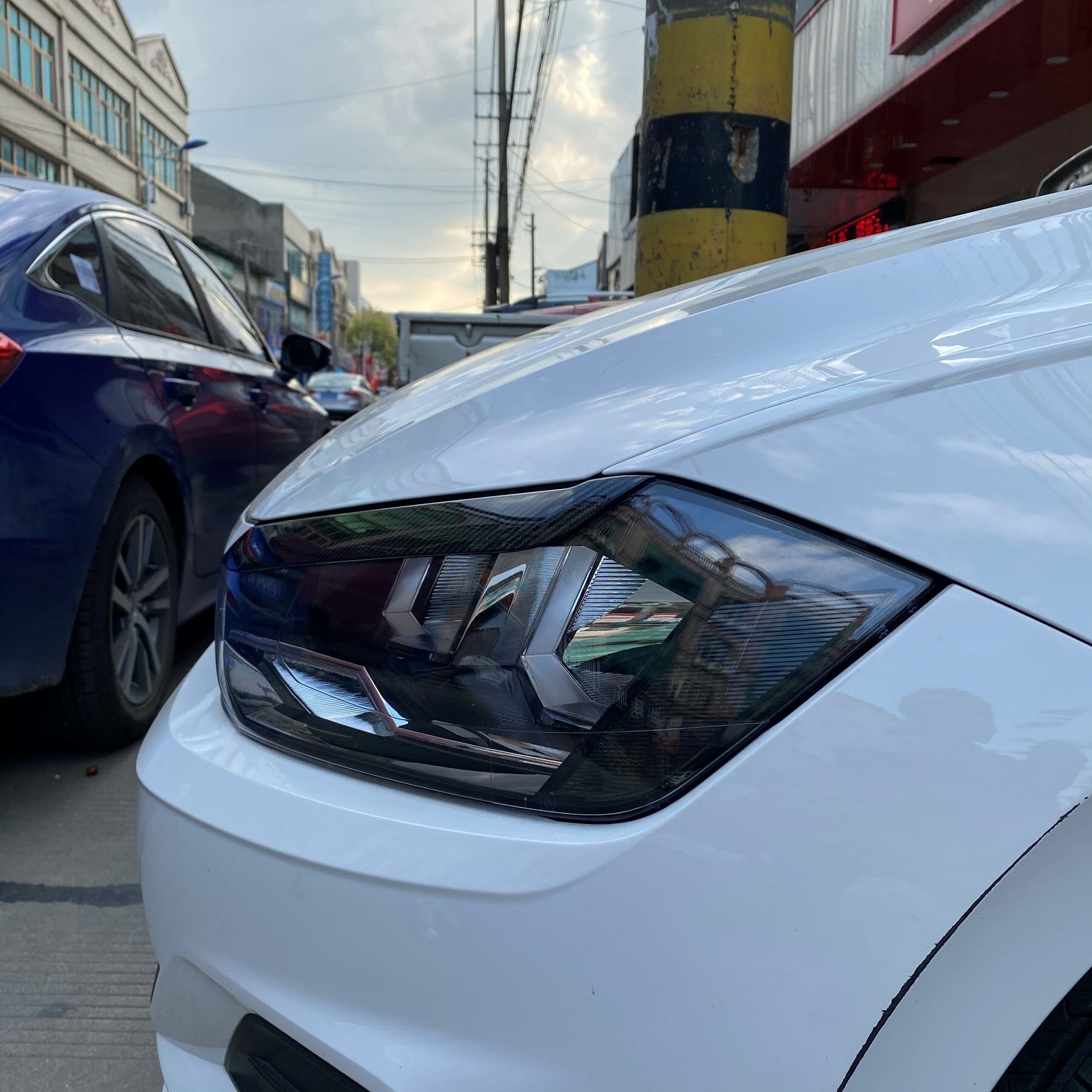 VW Polo MK6 Far Kaşı Piano Black Kaş Parlak Siyah ABS Plastik Tuning, Sağ Sol Set Aksesuar Modifiye