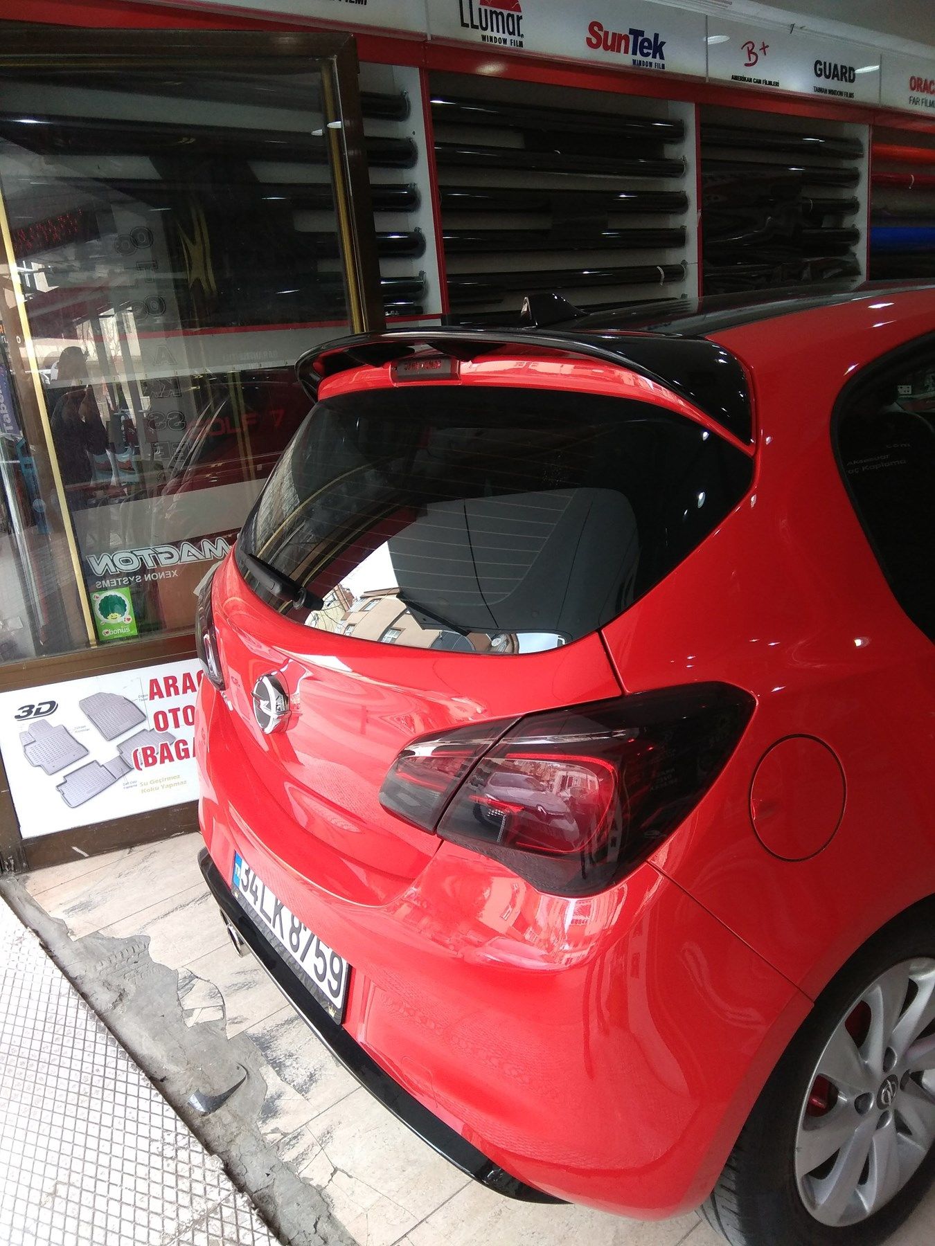 opel corsa e kasa piano black spoiler