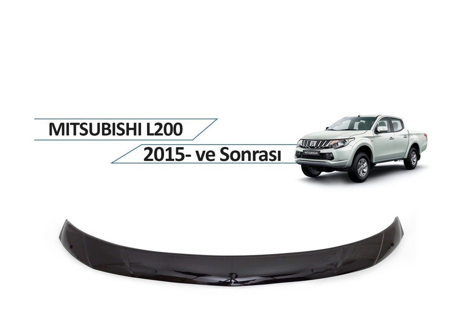 Mitsubishi L200 2015+ Kaput Rüzgarlığı Piano Black
