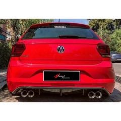 Volkswagan Polo Mk6 R Line Difüzör Sağ Sol Çift Çıkış Piano Black Vakum / 2018-2021