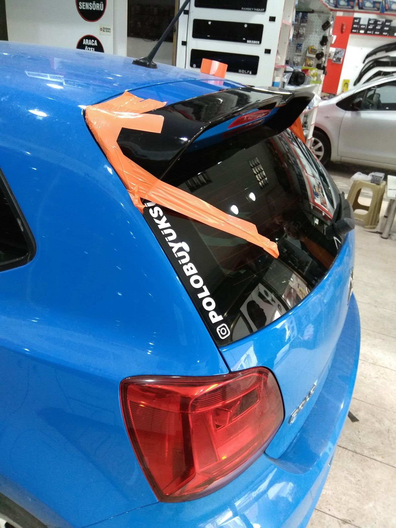 VW Polo 6R 6C Martı Spoiler Oettinger Parlak Siyah Spoyler 2009 2016 Uyumlı, ABS Plastik