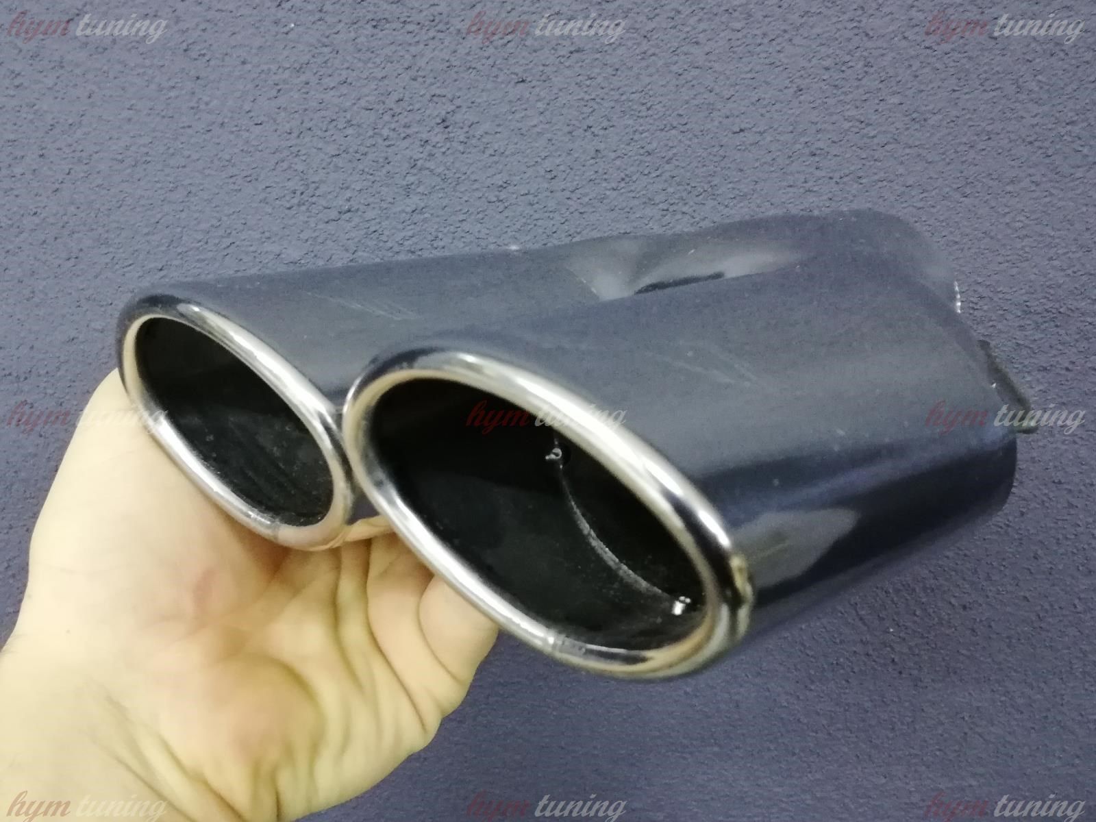 Elips Eğik Ağız 80mm Çift Çıkış Egzoz Ucu